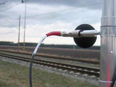 Mikrofon zur Messung eines Fahrzeuges